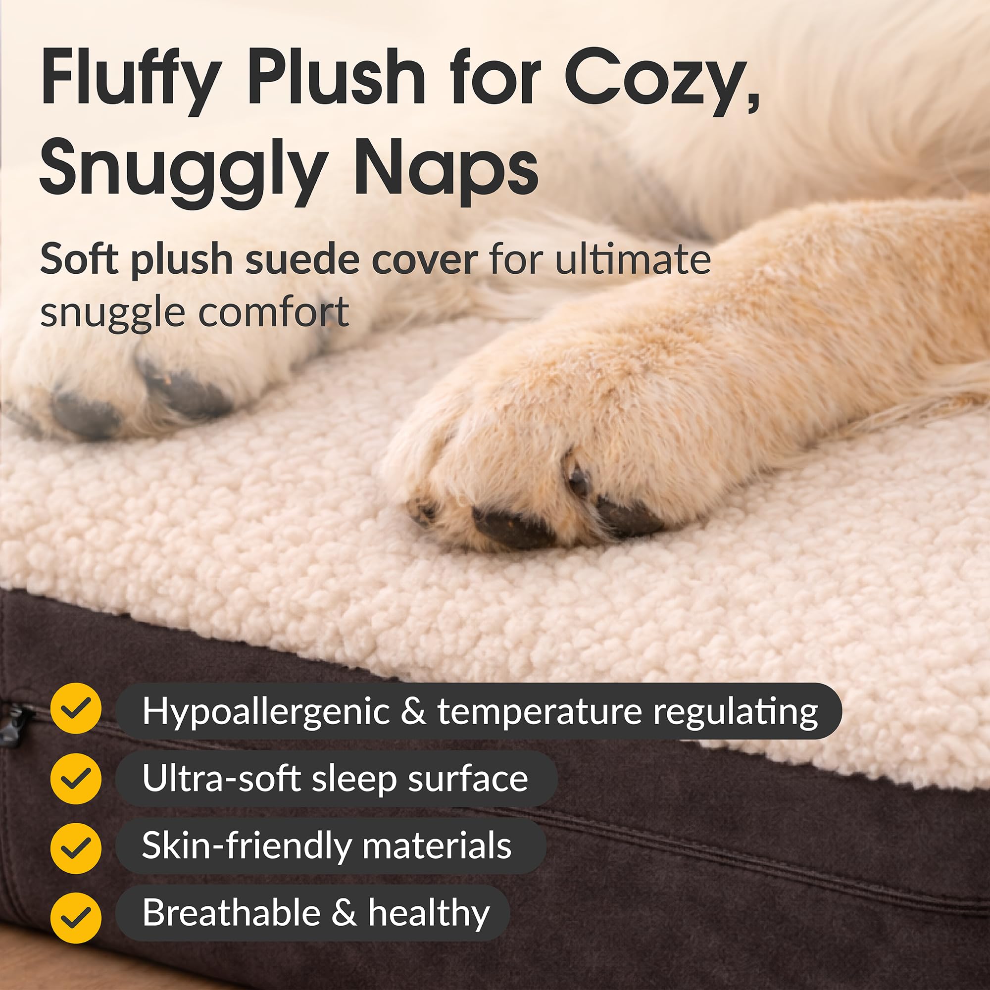 Amazon | ジャンボ整形外科犬用ベッド - 厚さ7インチの低反発素材
